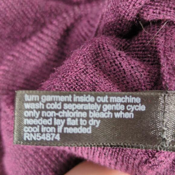 The Limited Women's L Purple Knit Soft Merino Wool Blend Sweater Top Whimsigoth - Picture 6 of 6